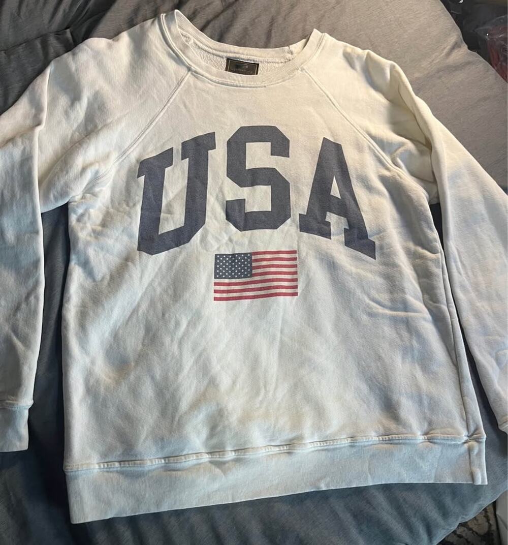 Retro Brand USA Flag Crewneck Sweatshirt